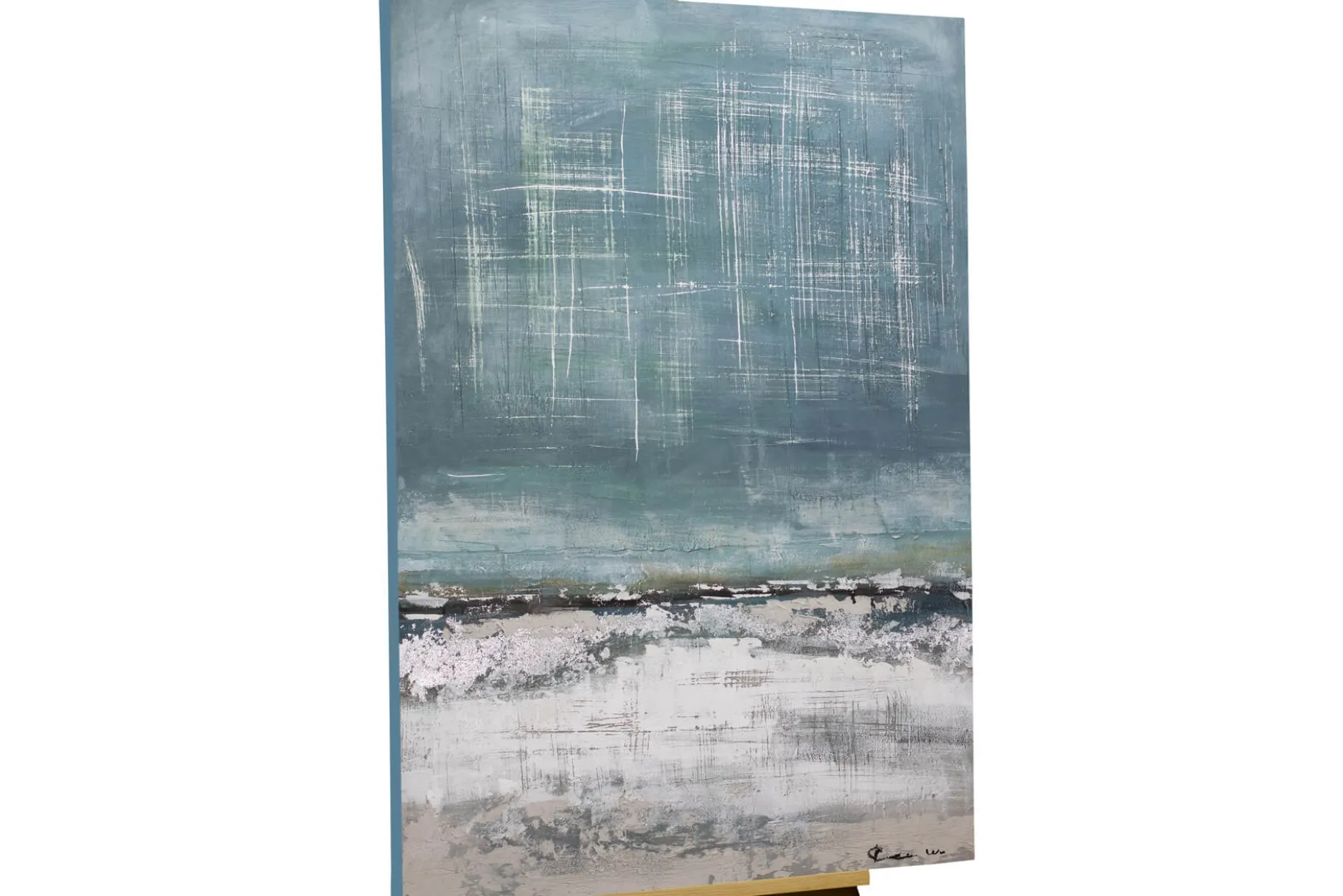 Handgemaltes Gemälde 'Blauer Vorhang' 60x90cm | inkl. Echtheitszertifikat
