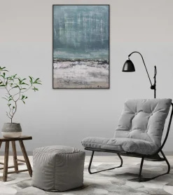 Handgemaltes Gemälde 'Blauer Vorhang' 60x90cm | inkl. Echtheitszertifikat