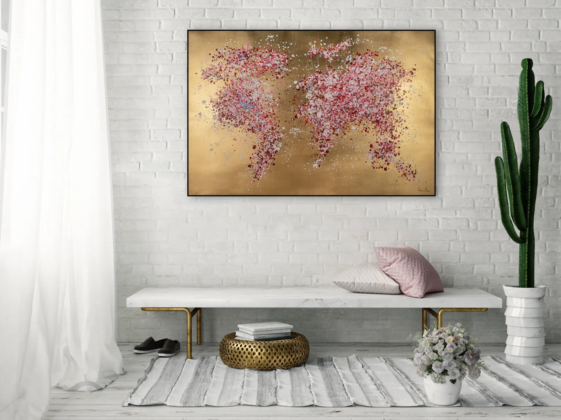 Handgemaltes Gemälde 'Blühende Welt' 120x80cm | inkl. Echtheitszertifikat
