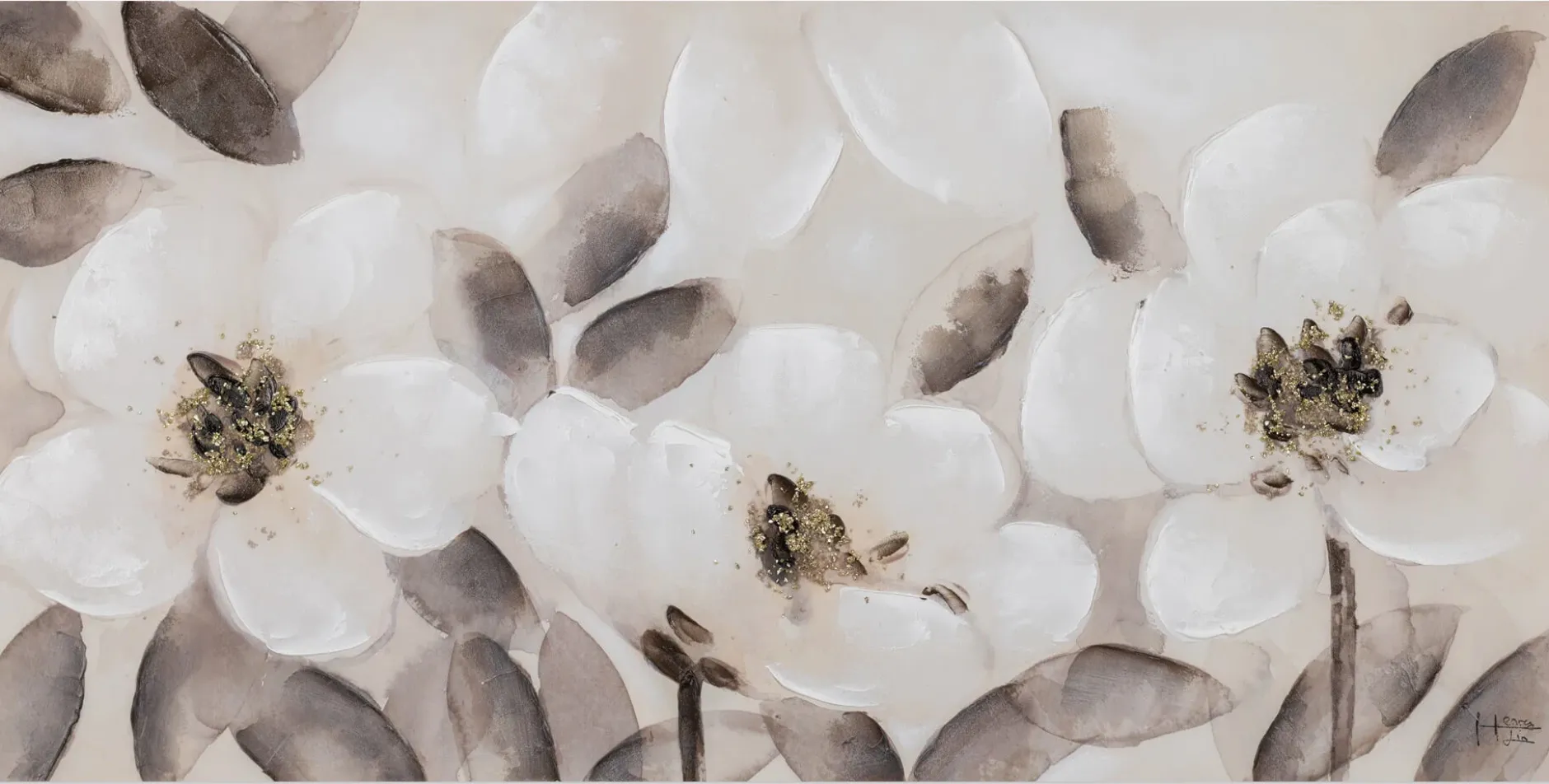Handgemaltes Gemälde 'Blühende Erinnerung' 120x60cm | inkl. Echtheitszertifikat