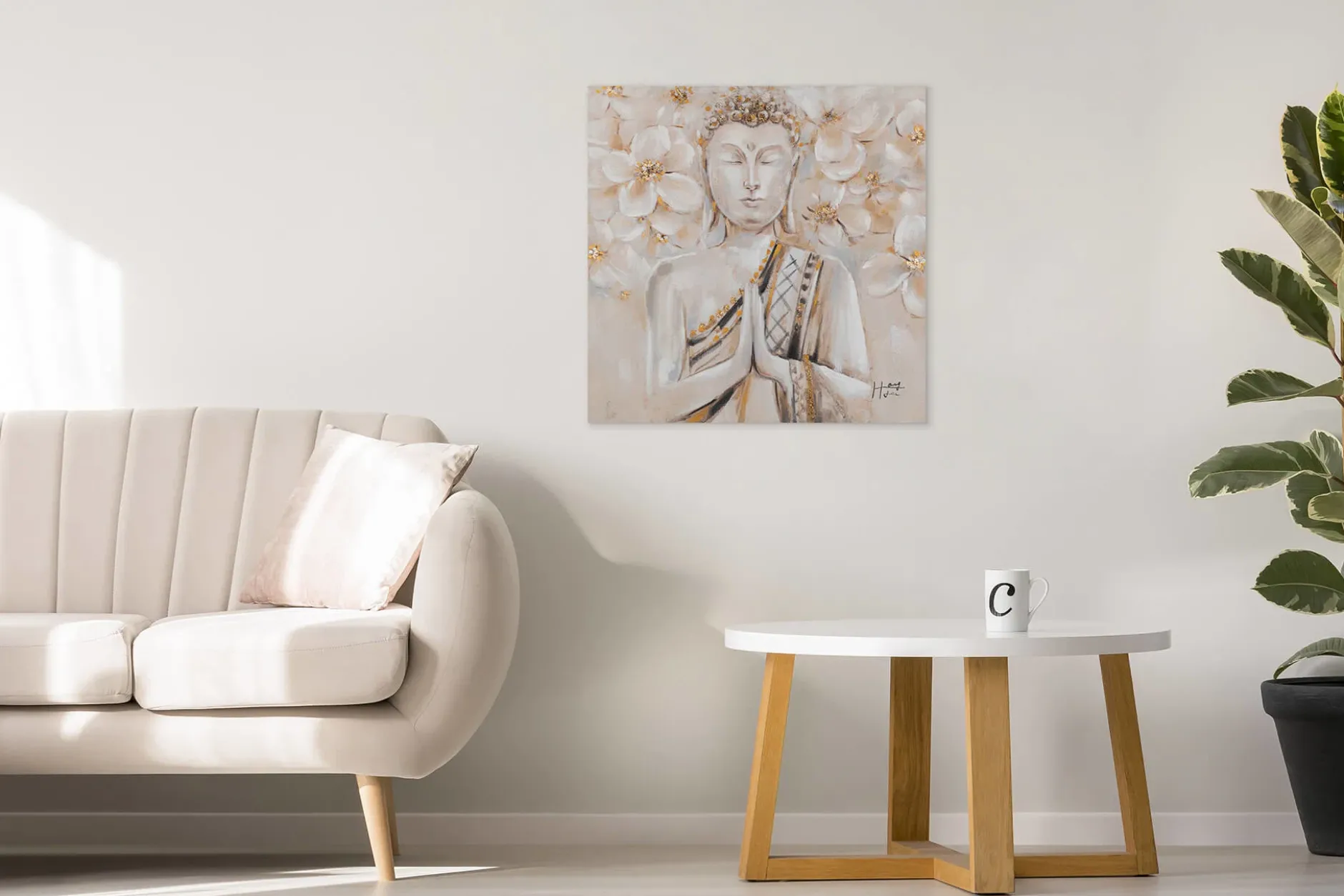 Handgemaltes Gemälde 'Blooming Well-Being' 80x80cm | inkl. Echtheitszertifikat