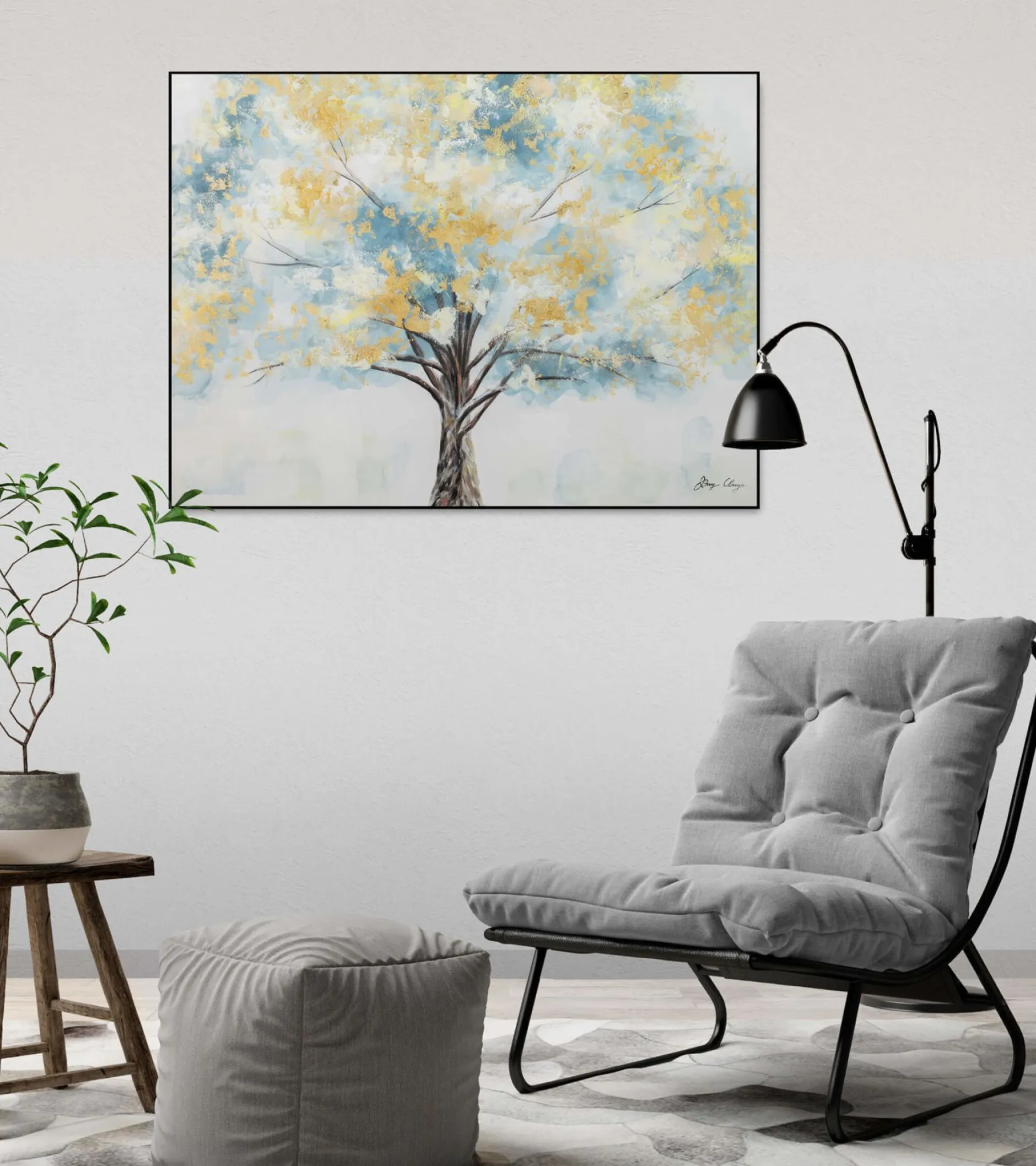 Handgemaltes Gemälde 'Blooming Giant' 100x75cm | inkl. Echtheitszertifikat