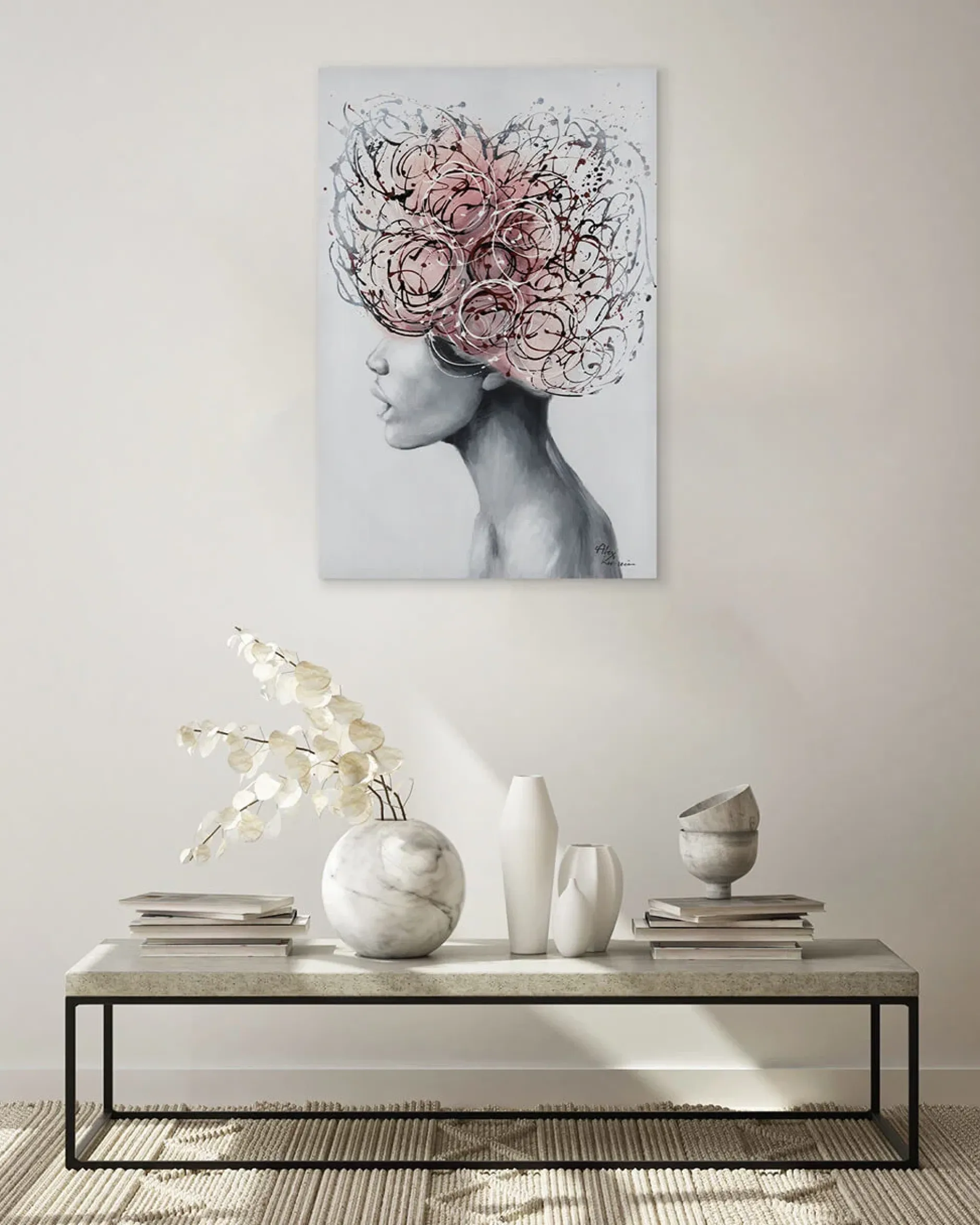 Handgemaltes Gemälde 'Blossom of Thought' 60x90cm | inkl. Echtheitszertifikat