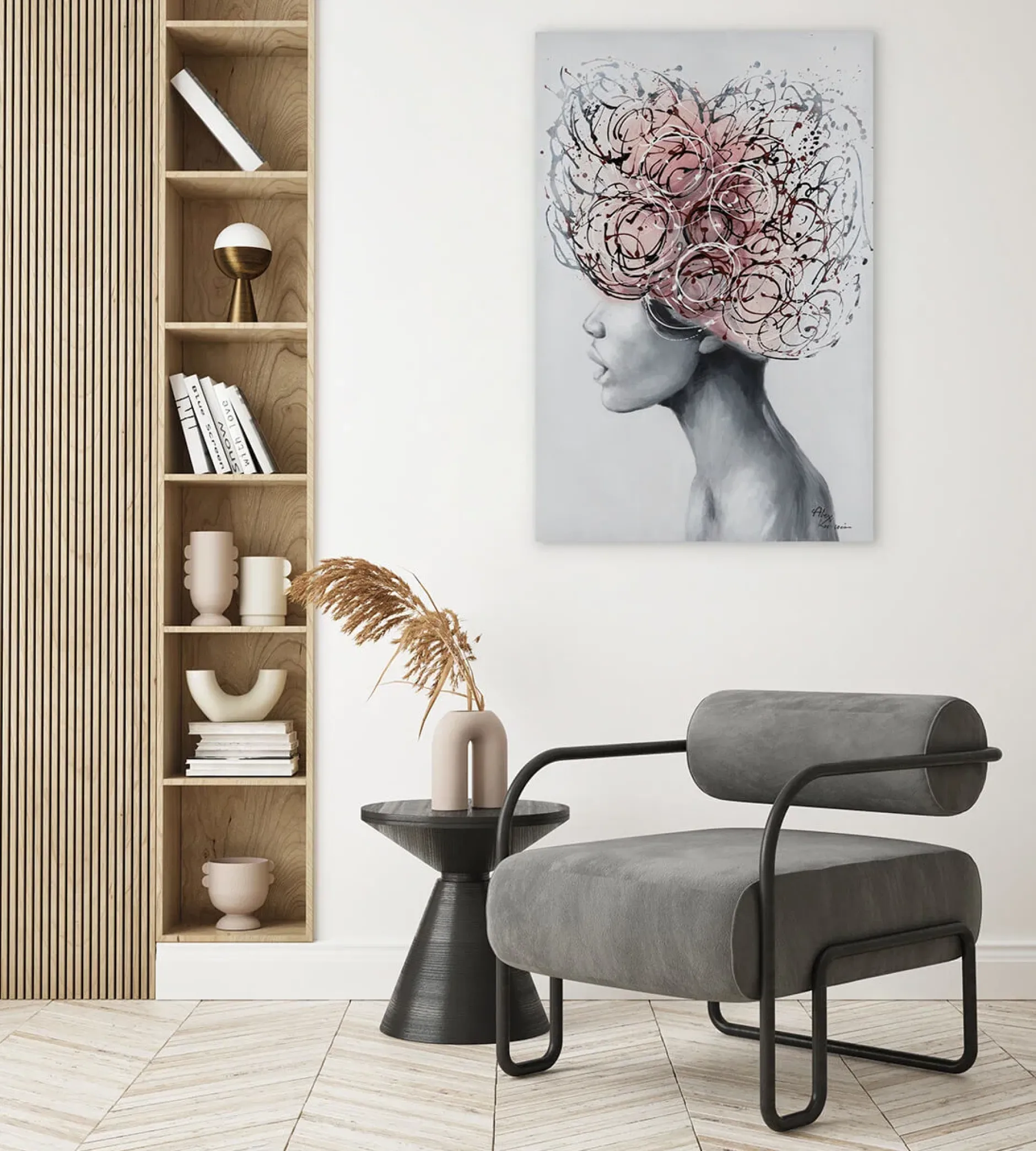 Handgemaltes Gemälde 'Blossom of Thought' 60x90cm | inkl. Echtheitszertifikat