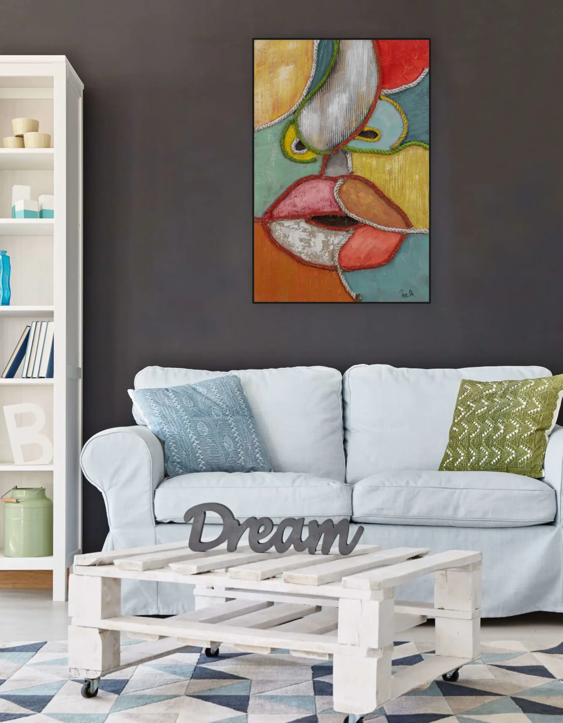 Handgemaltes Gemälde 'Blow me a Kiss' 60x90cm | inkl. Echtheitszertifikat