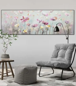 Handgemaltes Gemälde 'Blütentraum' 150x50cm | inkl. Echtheitszertifikat