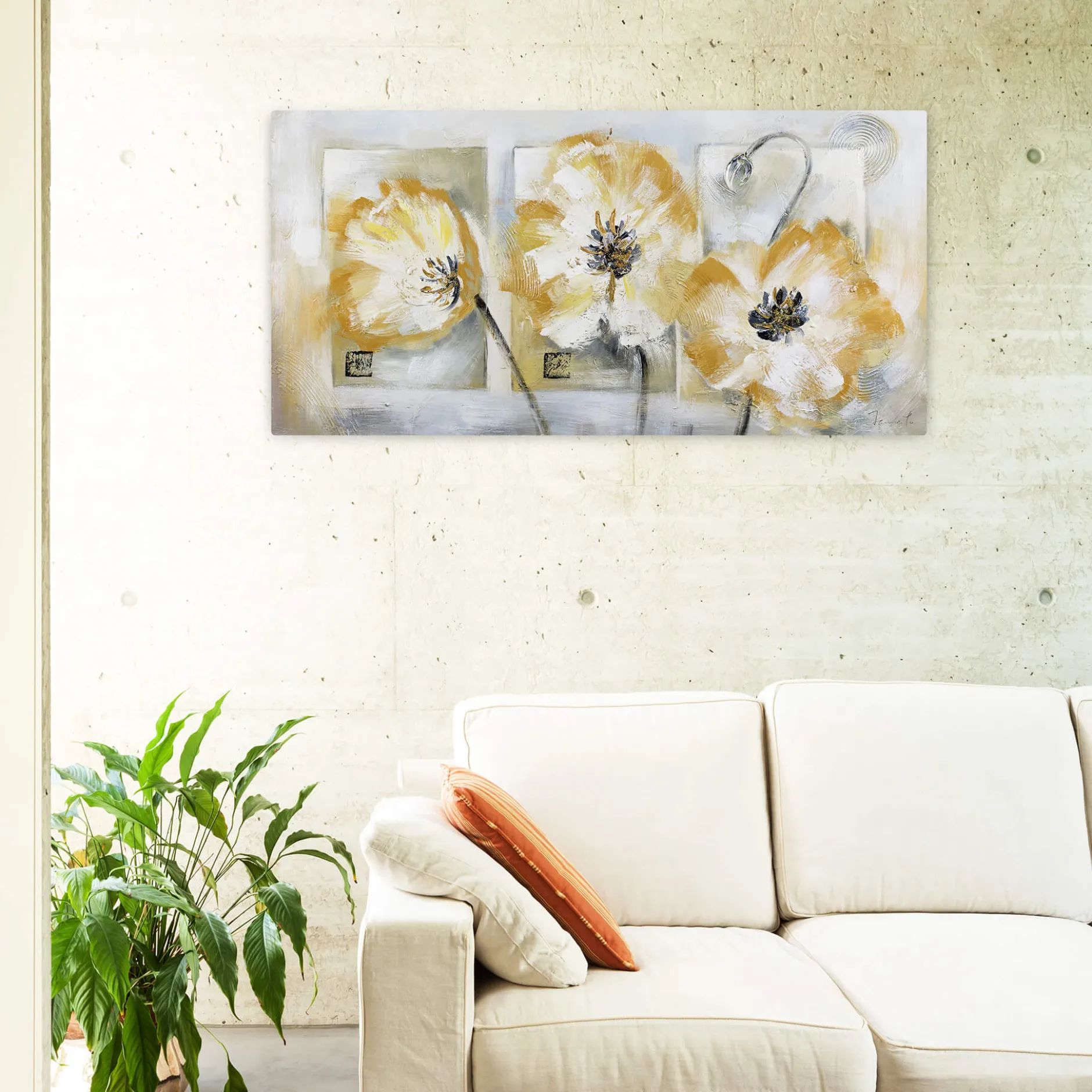 Handgemaltes Gemälde 'Blumenkinder' 120x60cm | inkl. Echtheitszertifikat