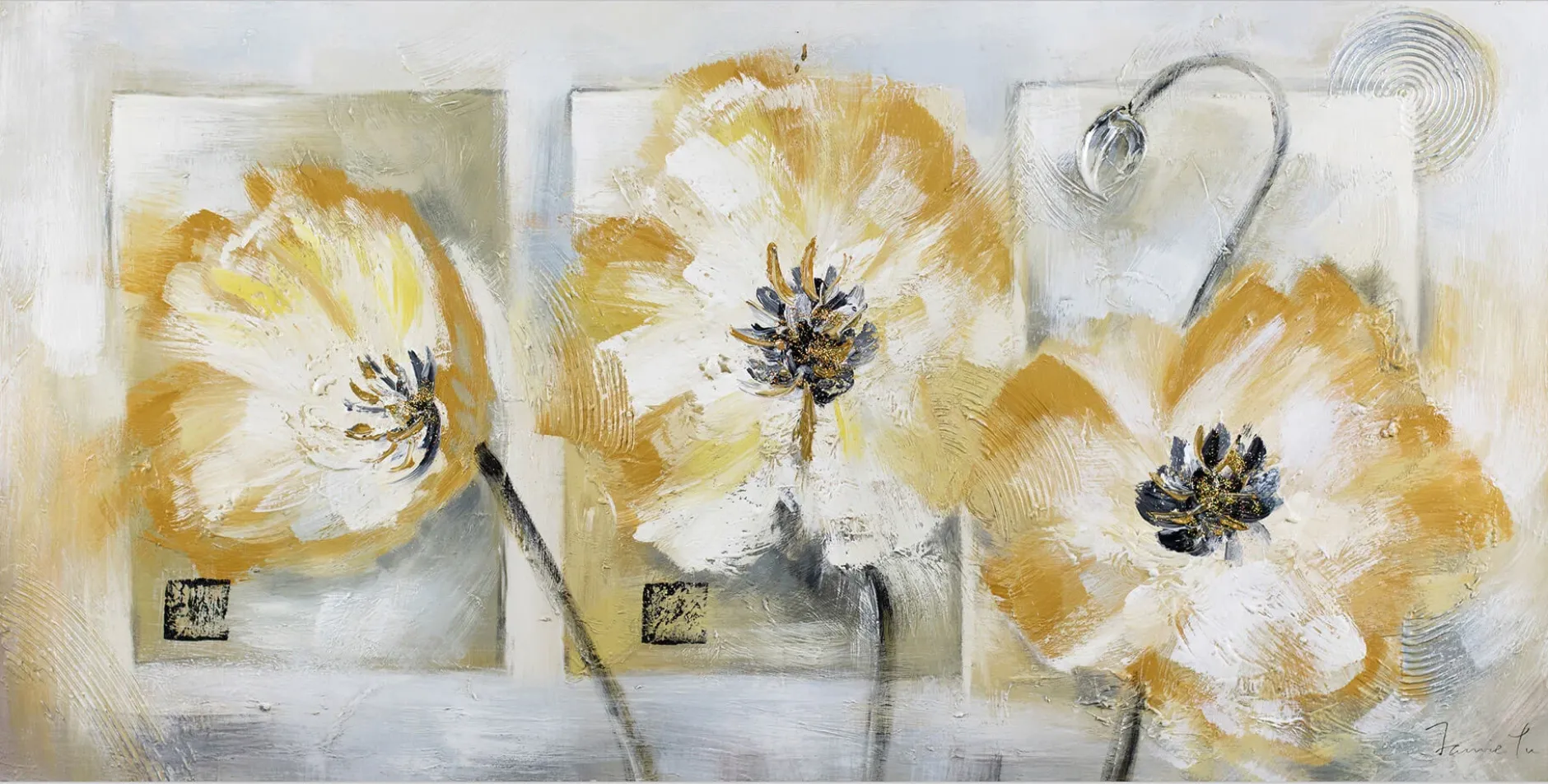 Handgemaltes Gemälde 'Blumenkinder' 120x60cm | inkl. Echtheitszertifikat