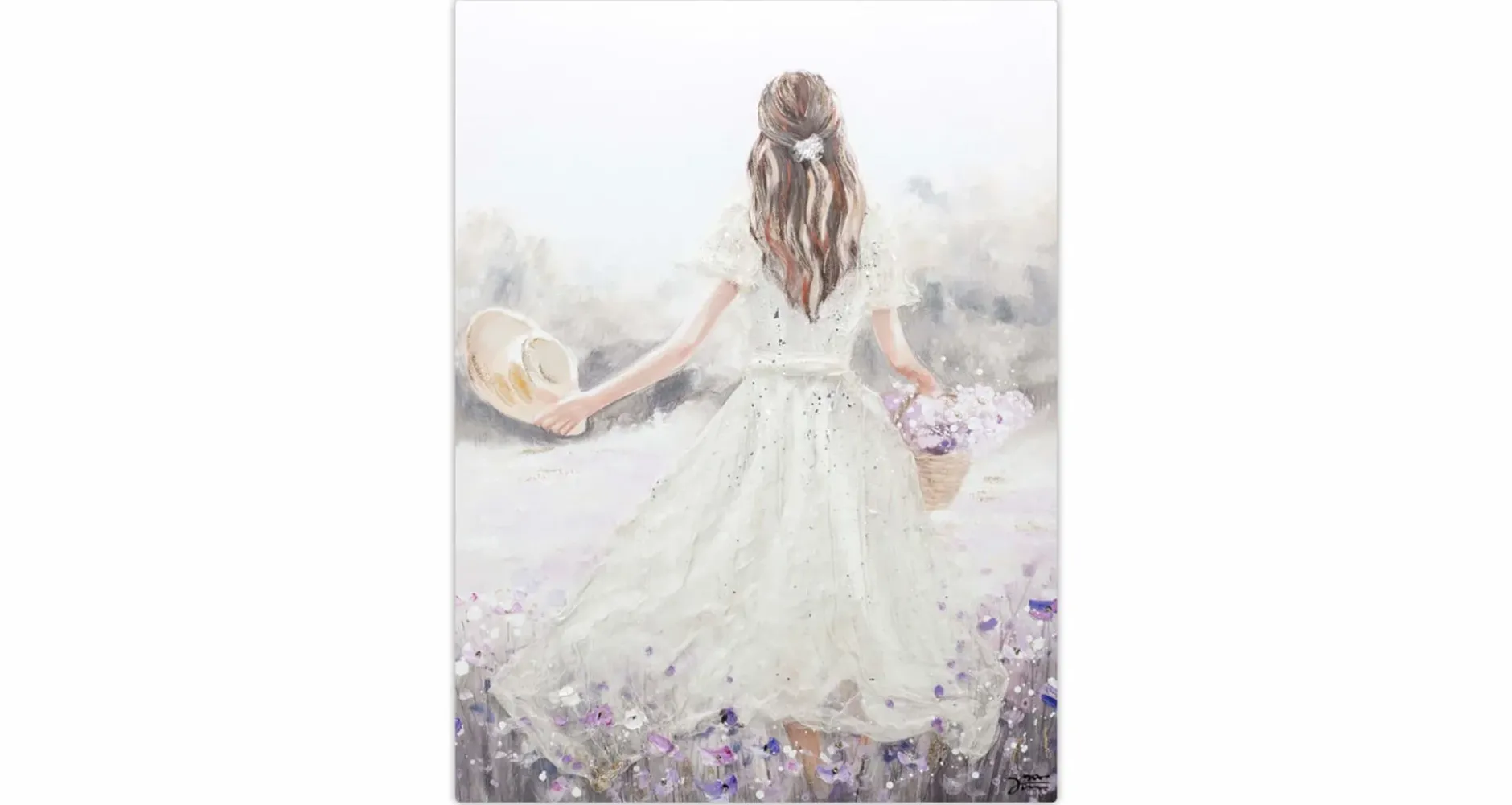 Handgemaltes Gemälde 'Blumenmädchen' 75x100cm | inkl. Echtheitszertifikat