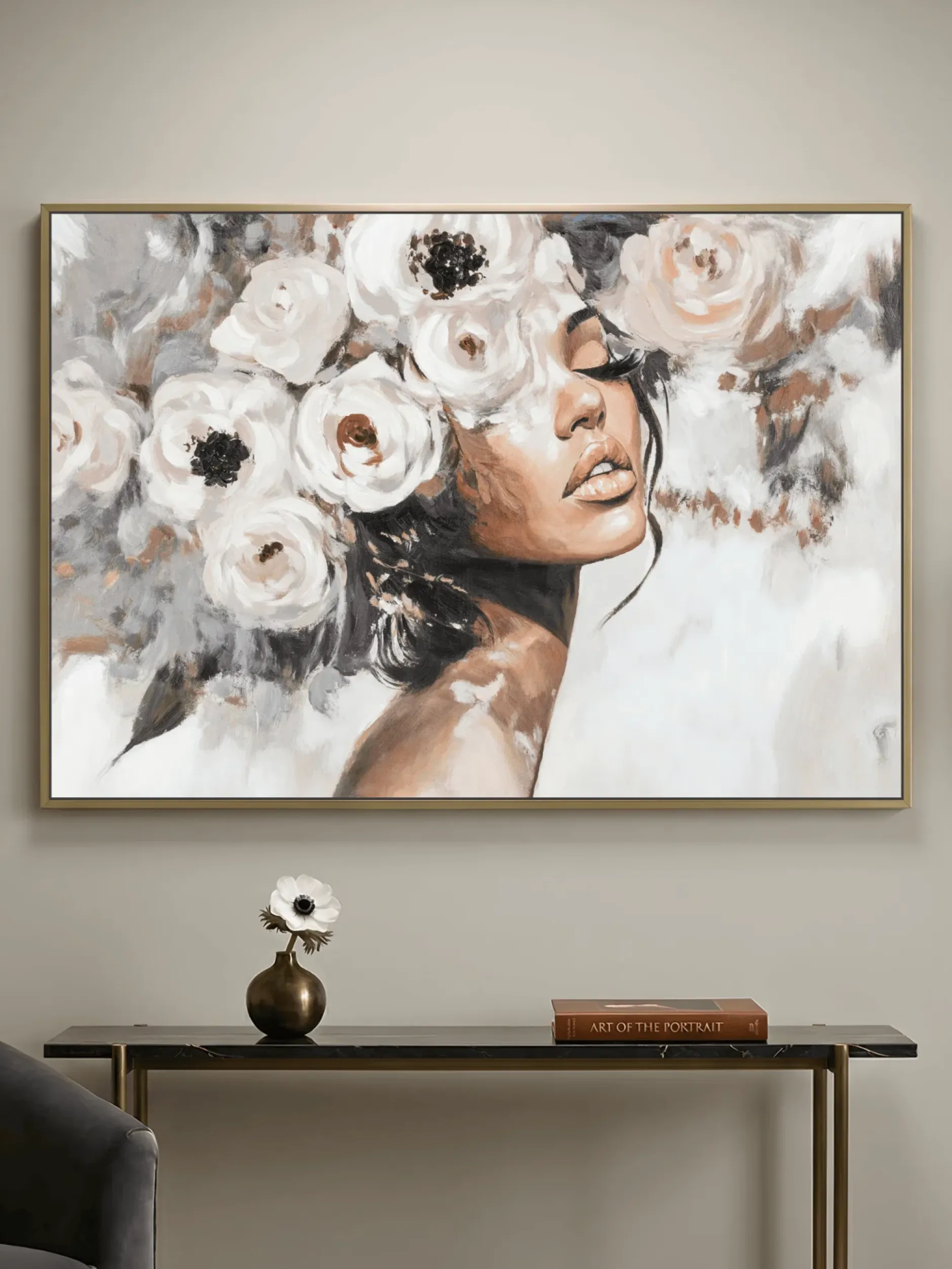Handgemaltes Gemälde 'Blush in Bloom' 90x60cm | inkl. Echtheitszertifikat