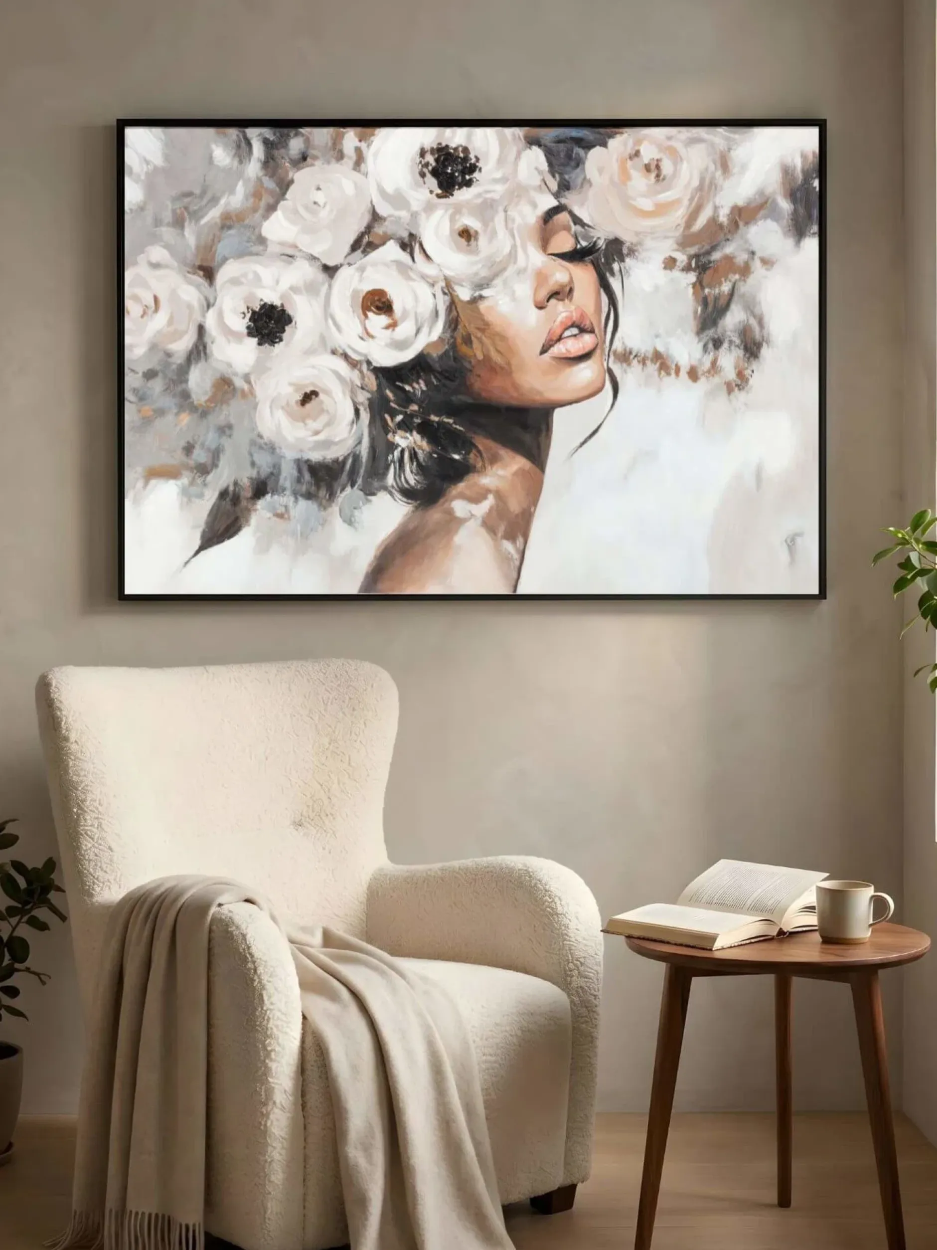 Handgemaltes Gemälde 'Blush in Bloom' 90x60cm | inkl. Echtheitszertifikat