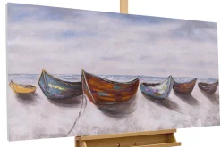 Handgemaltes Gemälde 'Boote der Fischer' 120x60cm | inkl. Echtheitszertifikat