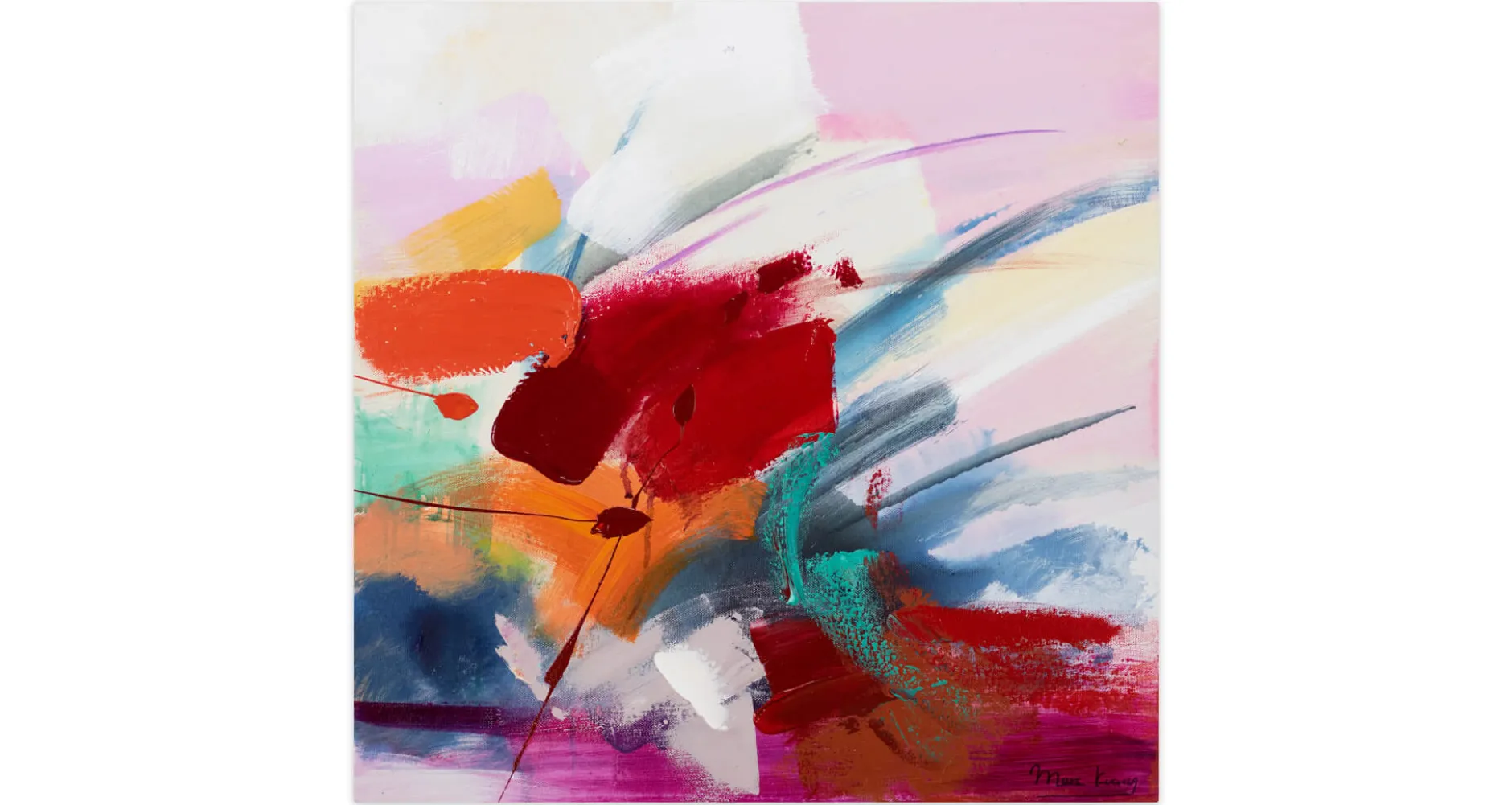 Handgemaltes Gemälde 'Bouquet an Emotionen' 50x50cm | inkl. Echtheitszertifikat