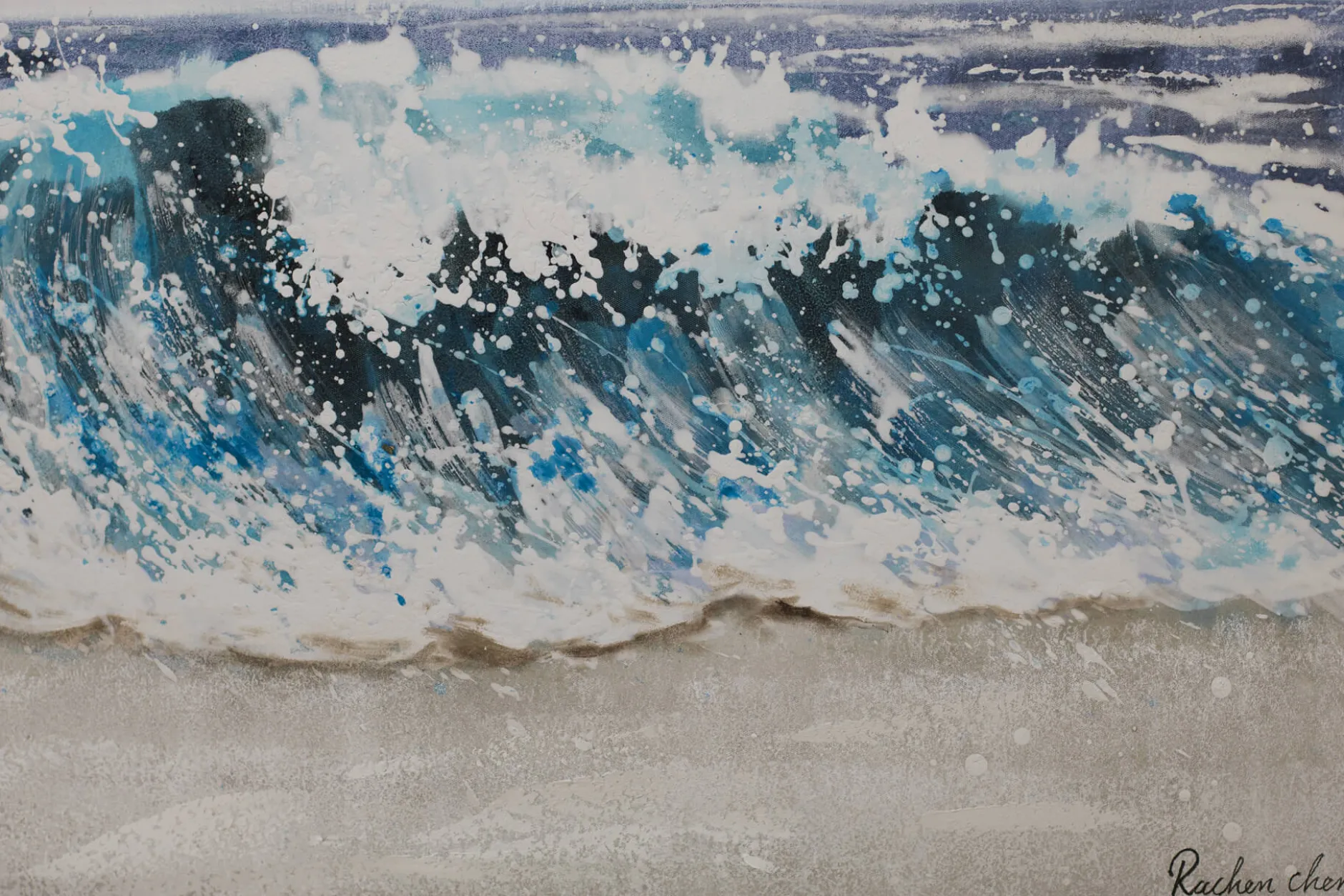 Handgemaltes Gemälde 'Breaking Waves' 120x80cm | inkl. Echtheitszertifikat