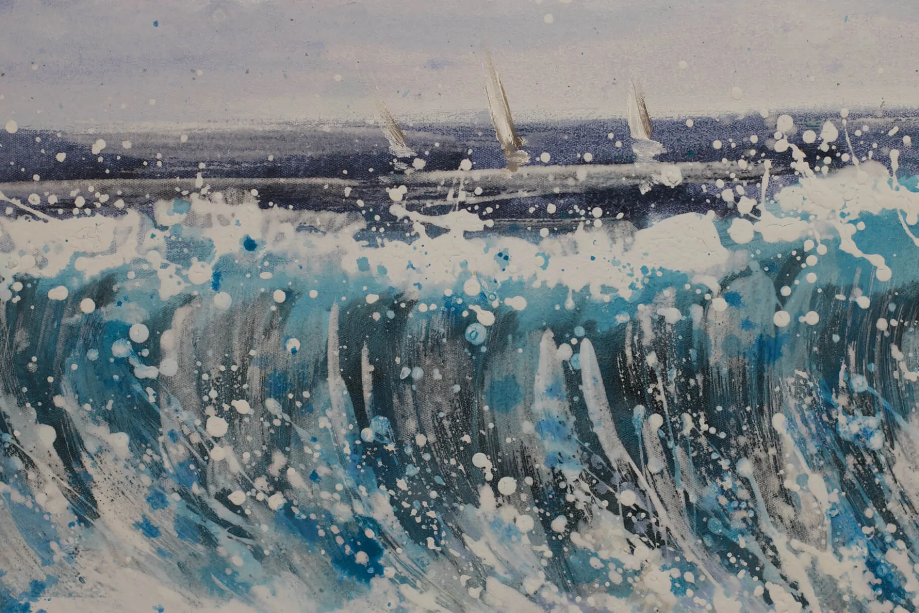 Handgemaltes Gemälde 'Breaking Waves' 120x80cm | inkl. Echtheitszertifikat