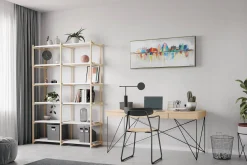 Handgemaltes Gemälde 'Brussels Skyline Silhouette' 120x60cm | inkl. Echtheitszertifikat