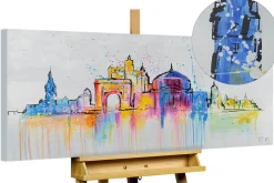 Handgemaltes Gemälde 'Bucharest Skyline Silhouette' 120x60cm | inkl. Echtheitszertifikat