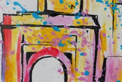 Handgemaltes Gemälde 'Bucharest Skyline Silhouette' 120x60cm | inkl. Echtheitszertifikat
