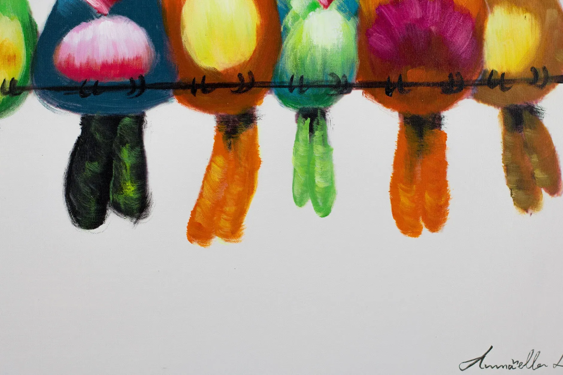 Handgemaltes Gemälde 'Bunte Bande' 60x60cm | inkl. Echtheitszertifikat
