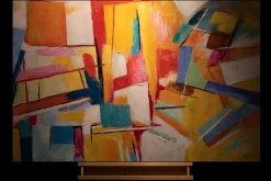 Handgemaltes Gemälde 'Bunte Illusion' 120x80cm | inkl. Echtheitszertifikat