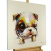 Handgemaltes Gemälde 'Bunter Mops' 80x80cm | inkl. Echtheitszertifikat