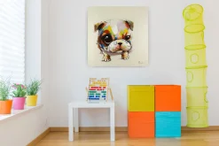 Handgemaltes Gemälde 'Bunter Mops' 80x80cm | inkl. Echtheitszertifikat