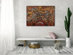 Handgemaltes Gemälde 'Bunter Marmor' 100x70cm | inkl. Echtheitszertifikat