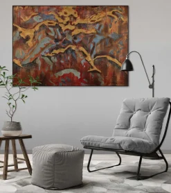 Handgemaltes Gemälde 'Bunter Marmor' 100x70cm | inkl. Echtheitszertifikat