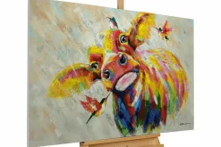 Handgemaltes Gemälde 'Buntes Hofleben' 120x80cm | inkl. Echtheitszertifikat