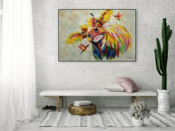 Handgemaltes Gemälde 'Buntes Hofleben' 120x80cm | inkl. Echtheitszertifikat