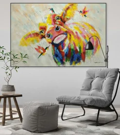 Handgemaltes Gemälde 'Buntes Hofleben' 120x80cm | inkl. Echtheitszertifikat