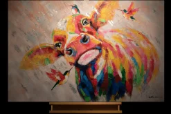Handgemaltes Gemälde 'Buntes Hofleben' 120x80cm | inkl. Echtheitszertifikat