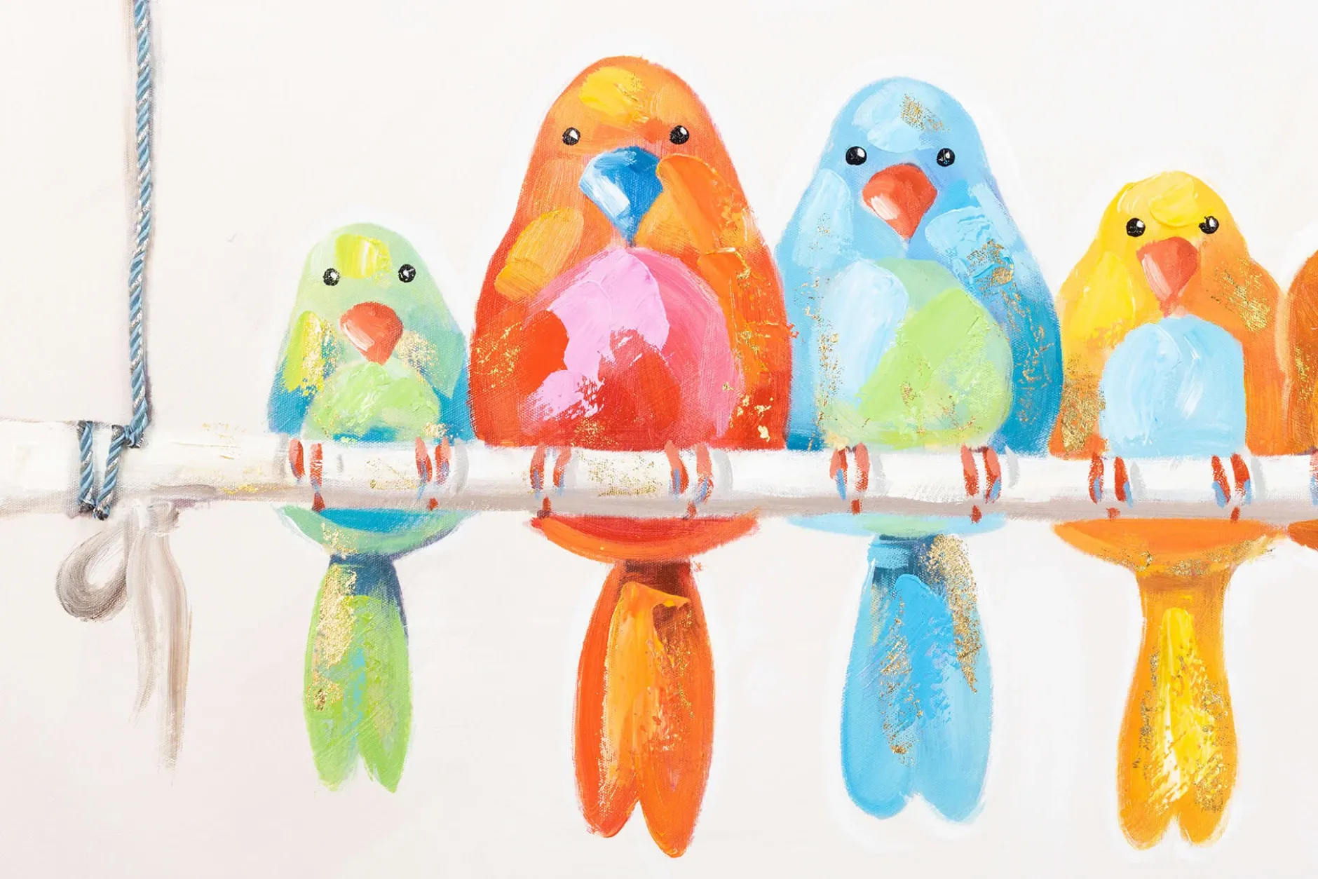 Handgemaltes Gemälde 'Bunte Truppe' 120x60cm | inkl. Echtheitszertifikat
