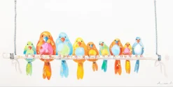 Handgemaltes Gemälde 'Bunte Truppe' 120x60cm | inkl. Echtheitszertifikat