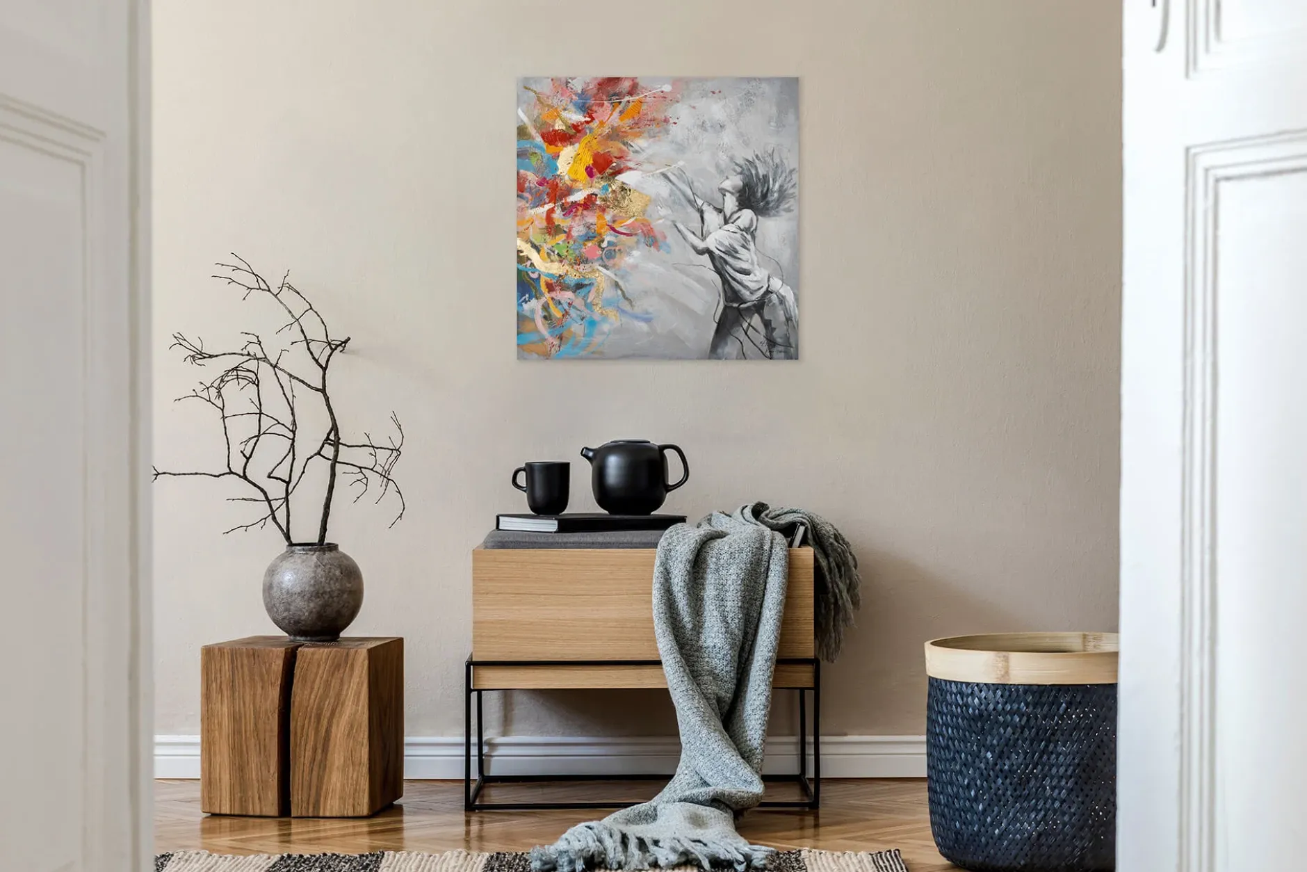 Handgemaltes Gemälde 'Burst of Emotions' 80x80cm | inkl. Echtheitszertifikat