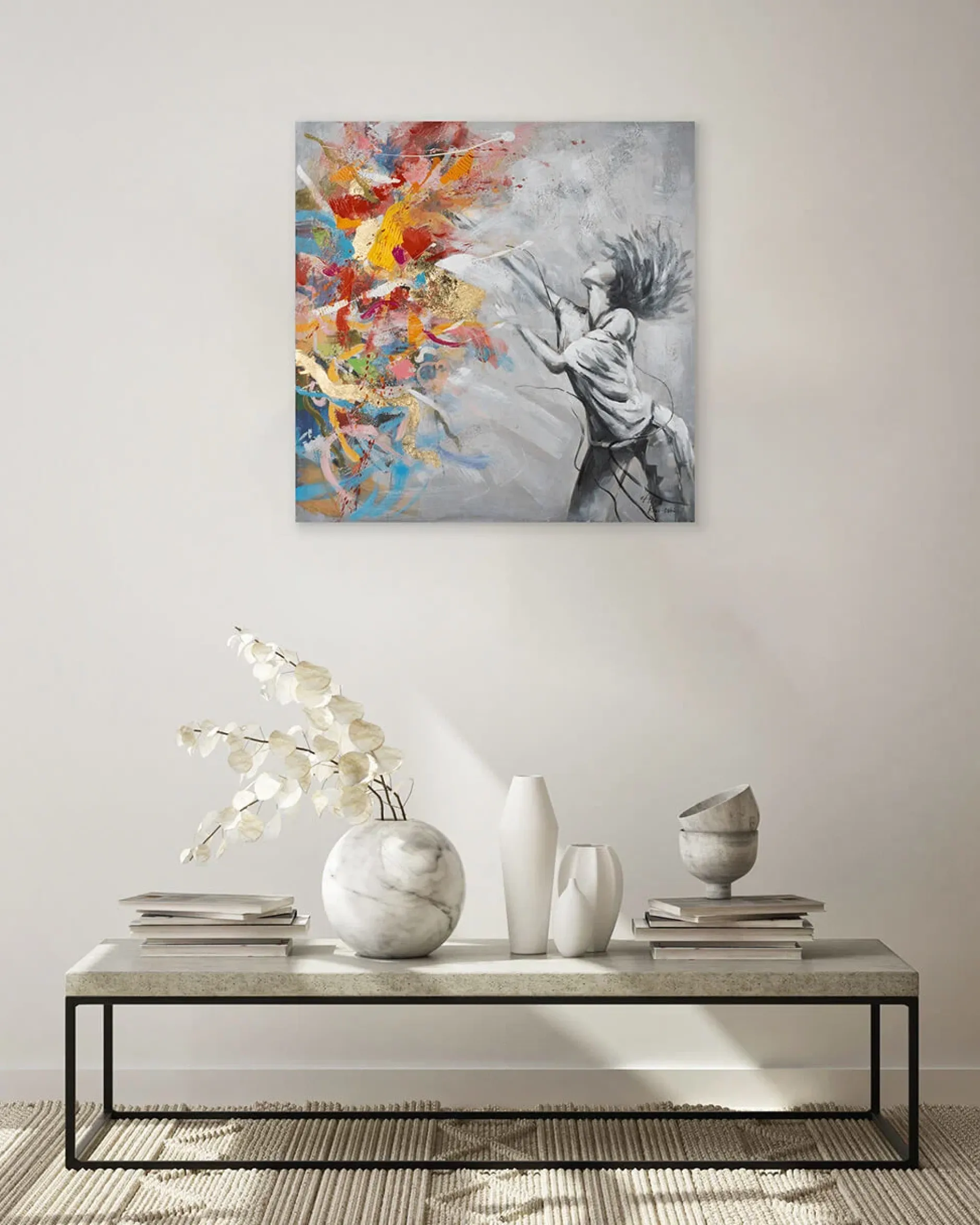 Handgemaltes Gemälde 'Burst of Emotions' 80x80cm | inkl. Echtheitszertifikat
