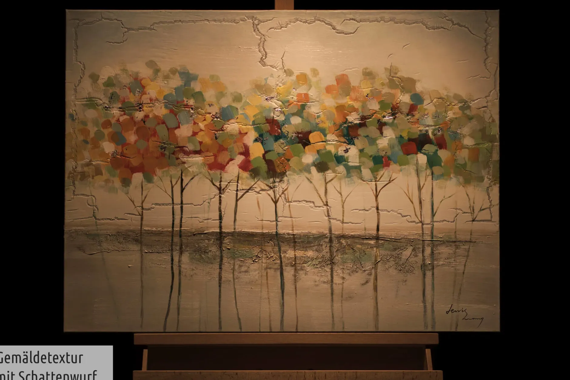 Handgemaltes Gemälde 'Bushy Reflection' 80x60cm | inkl. Echtheitszertifikat