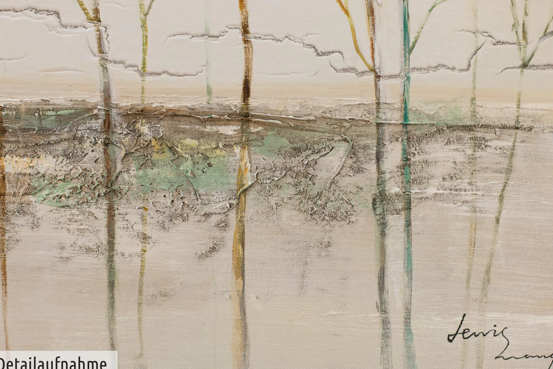 Handgemaltes Gemälde 'Bushy Reflection' 80x60cm | inkl. Echtheitszertifikat