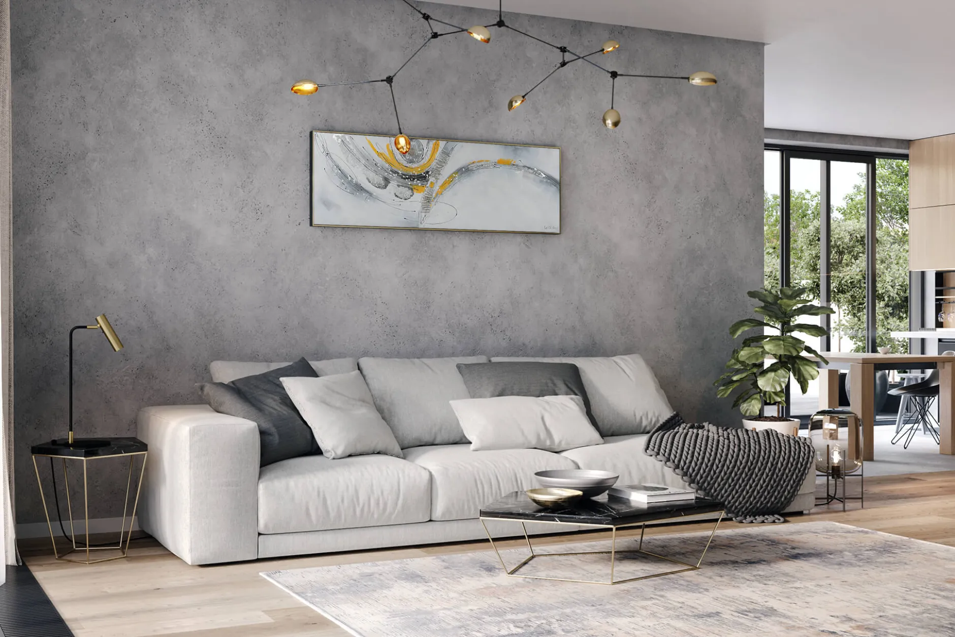 Handgemaltes Gemälde 'Busy Roads' 150x50cm | inkl. Echtheitszertifikat