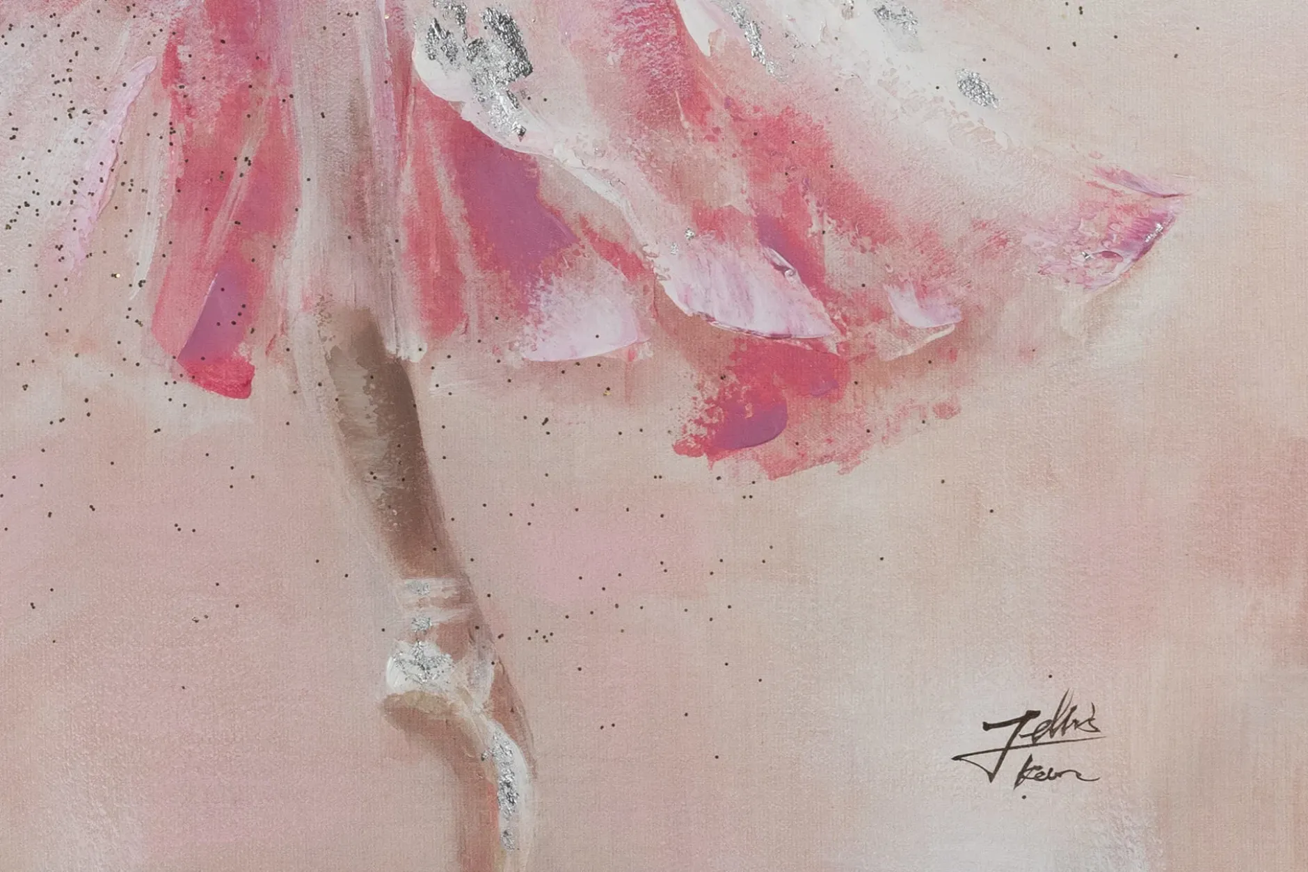 Handgemaltes Gemälde 'Butterfly Ballerina' 80x80cm | inkl. Echtheitszertifikat