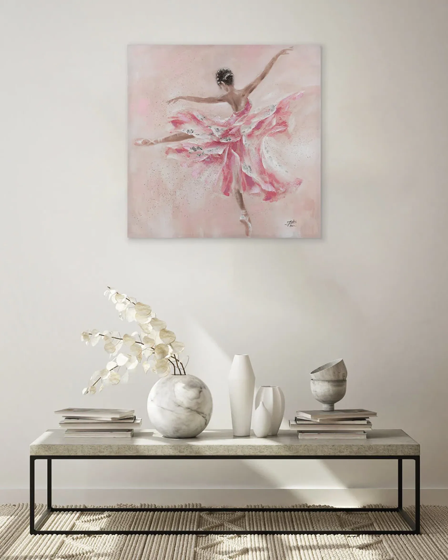Handgemaltes Gemälde 'Butterfly Ballerina' 80x80cm | inkl. Echtheitszertifikat