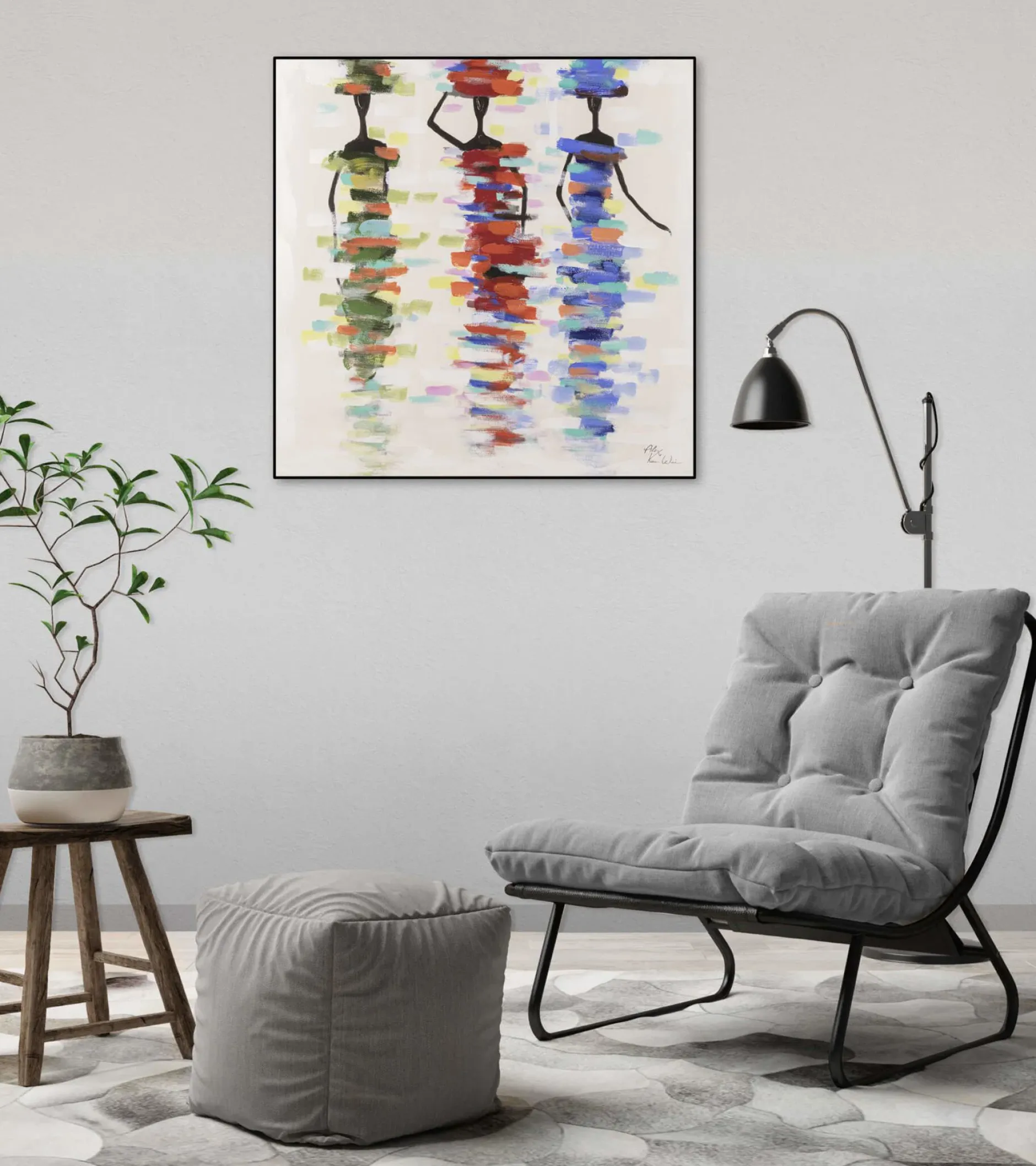 Handgemaltes Gemälde 'Calm Journey' 60x60cm | inkl. Echtheitszertifikat