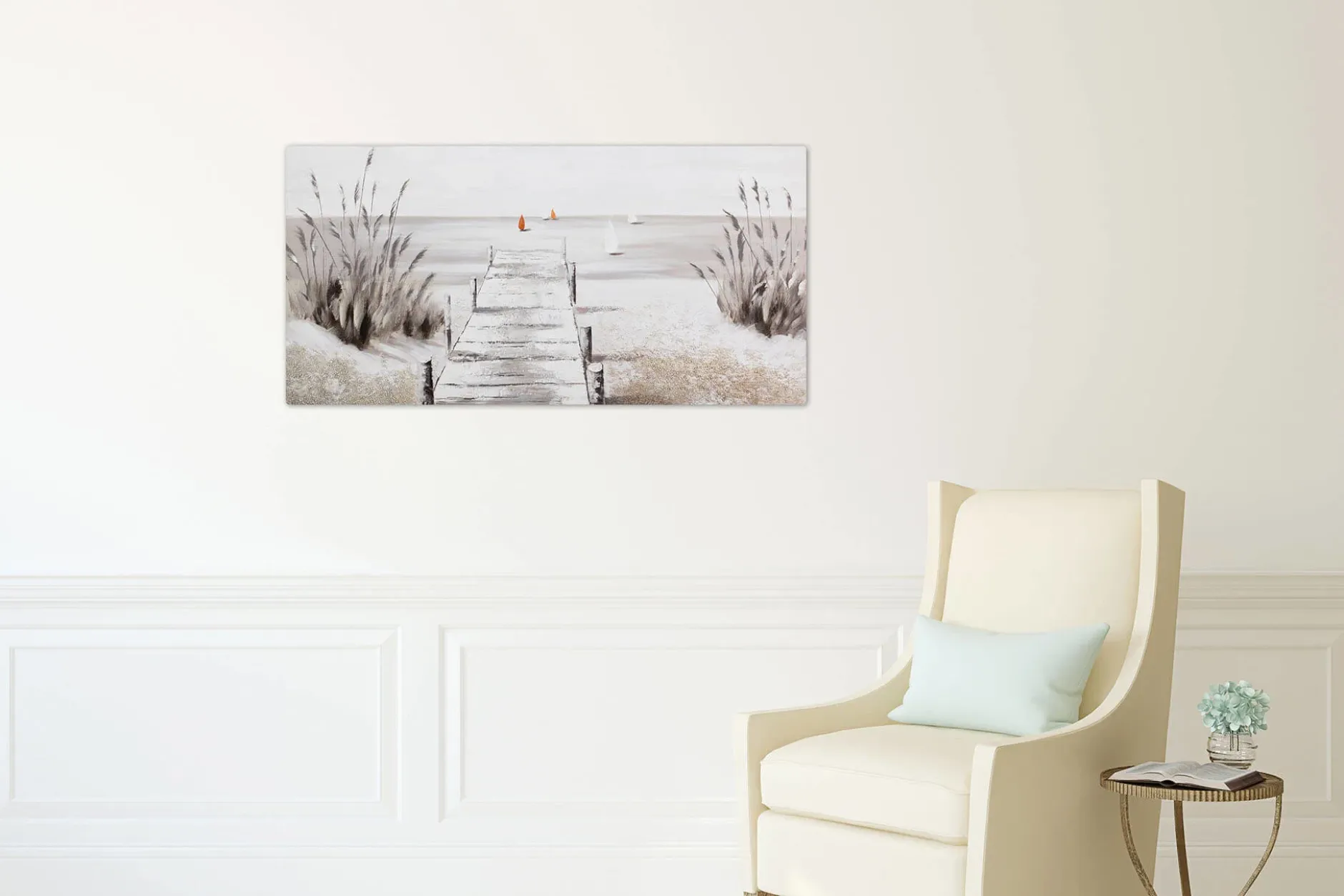 Handgemaltes Gemälde 'Careless Beach Day' 120x60cm | inkl. Echtheitszertifikat