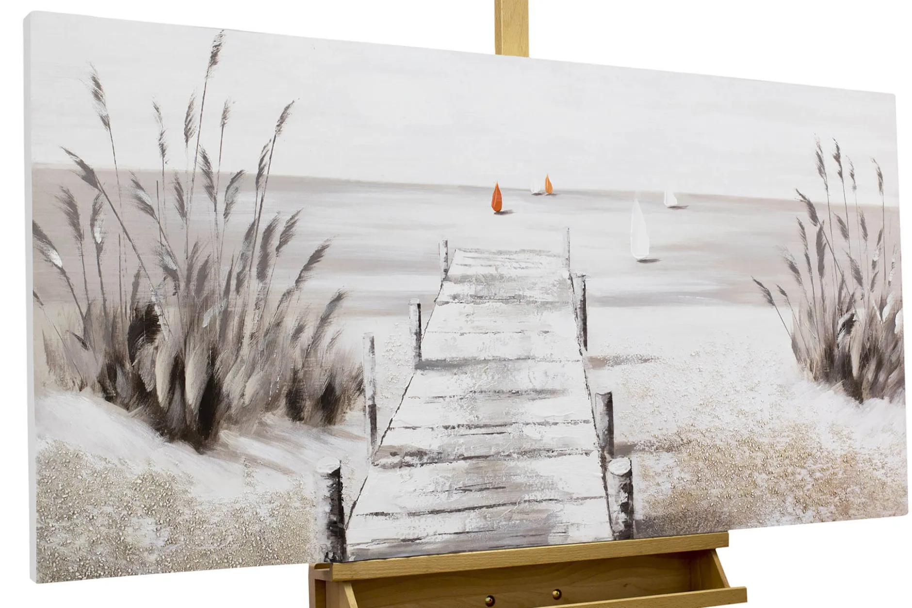 Handgemaltes Gemälde 'Careless Beach Day' 120x60cm | inkl. Echtheitszertifikat