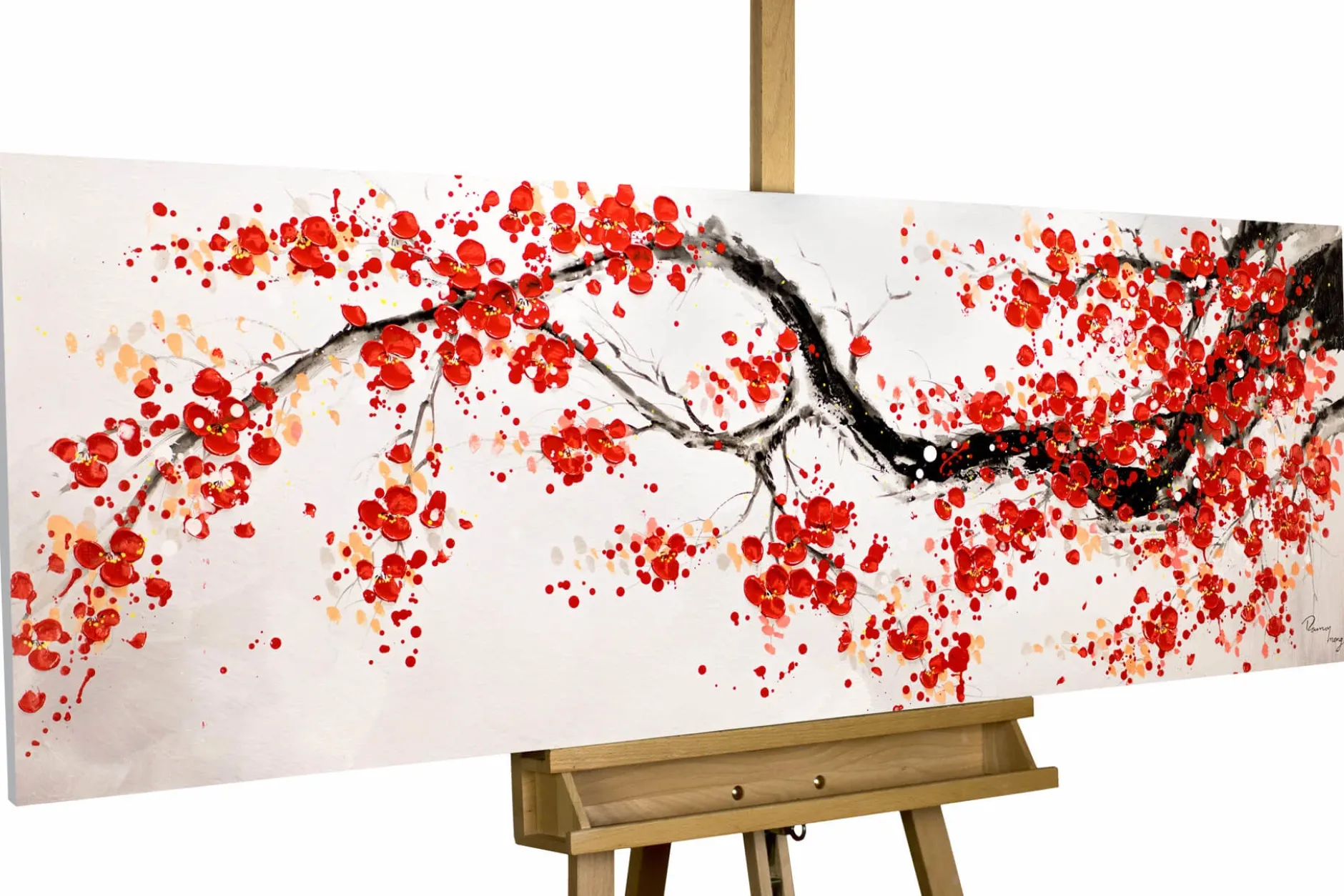 Handgemaltes Gemälde 'Cherrytree Alley' 150x50cm | inkl. Echtheitszertifikat