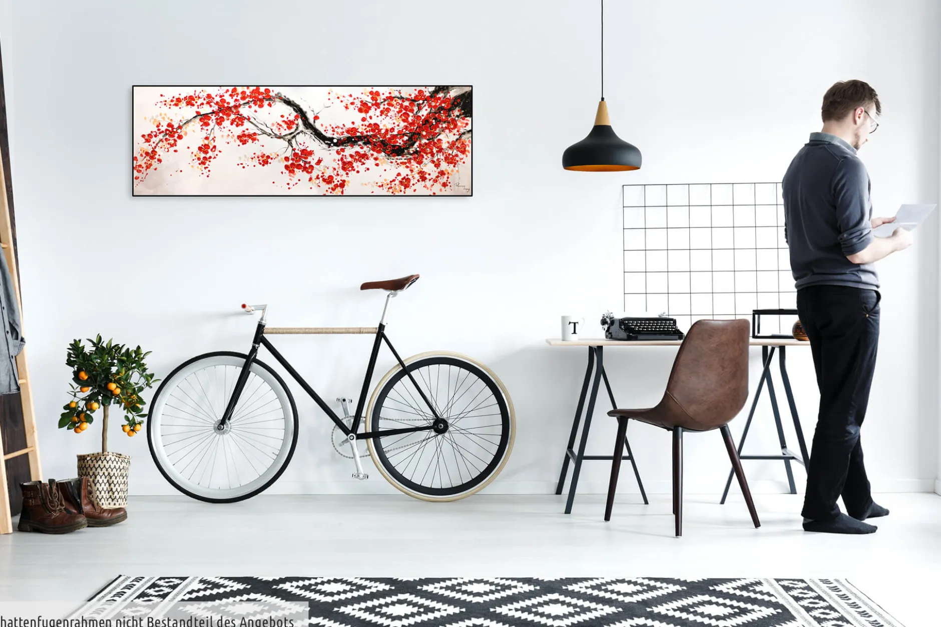Handgemaltes Gemälde 'Cherrytree Alley' 150x50cm | inkl. Echtheitszertifikat