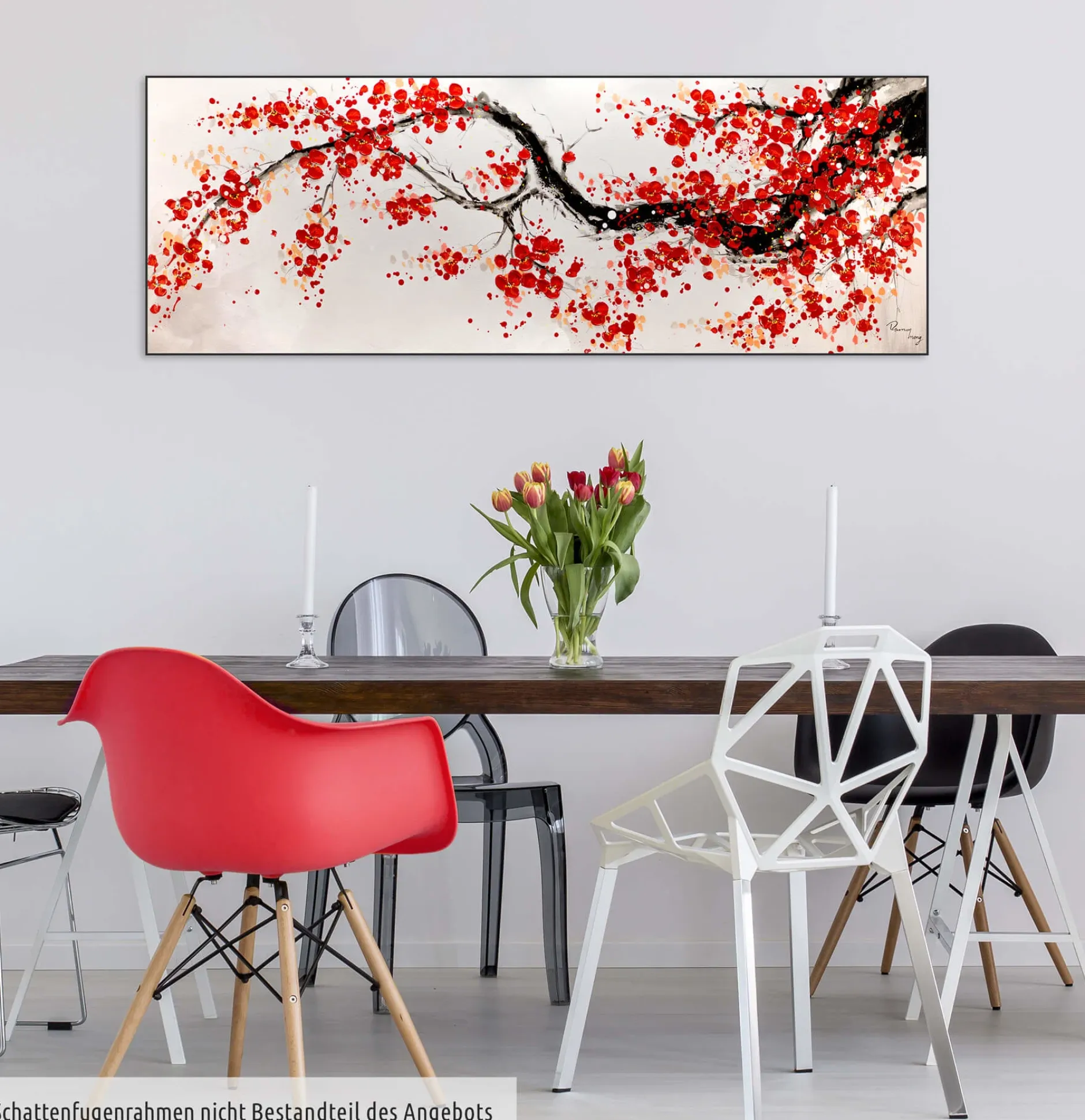 Handgemaltes Gemälde 'Cherrytree Alley' 150x50cm | inkl. Echtheitszertifikat