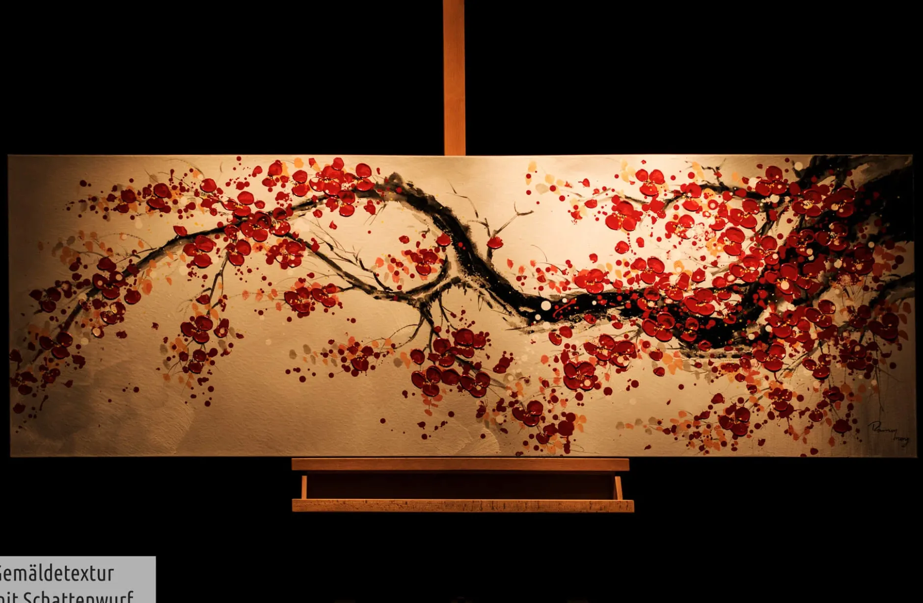 Handgemaltes Gemälde 'Cherrytree Alley' 150x50cm | inkl. Echtheitszertifikat