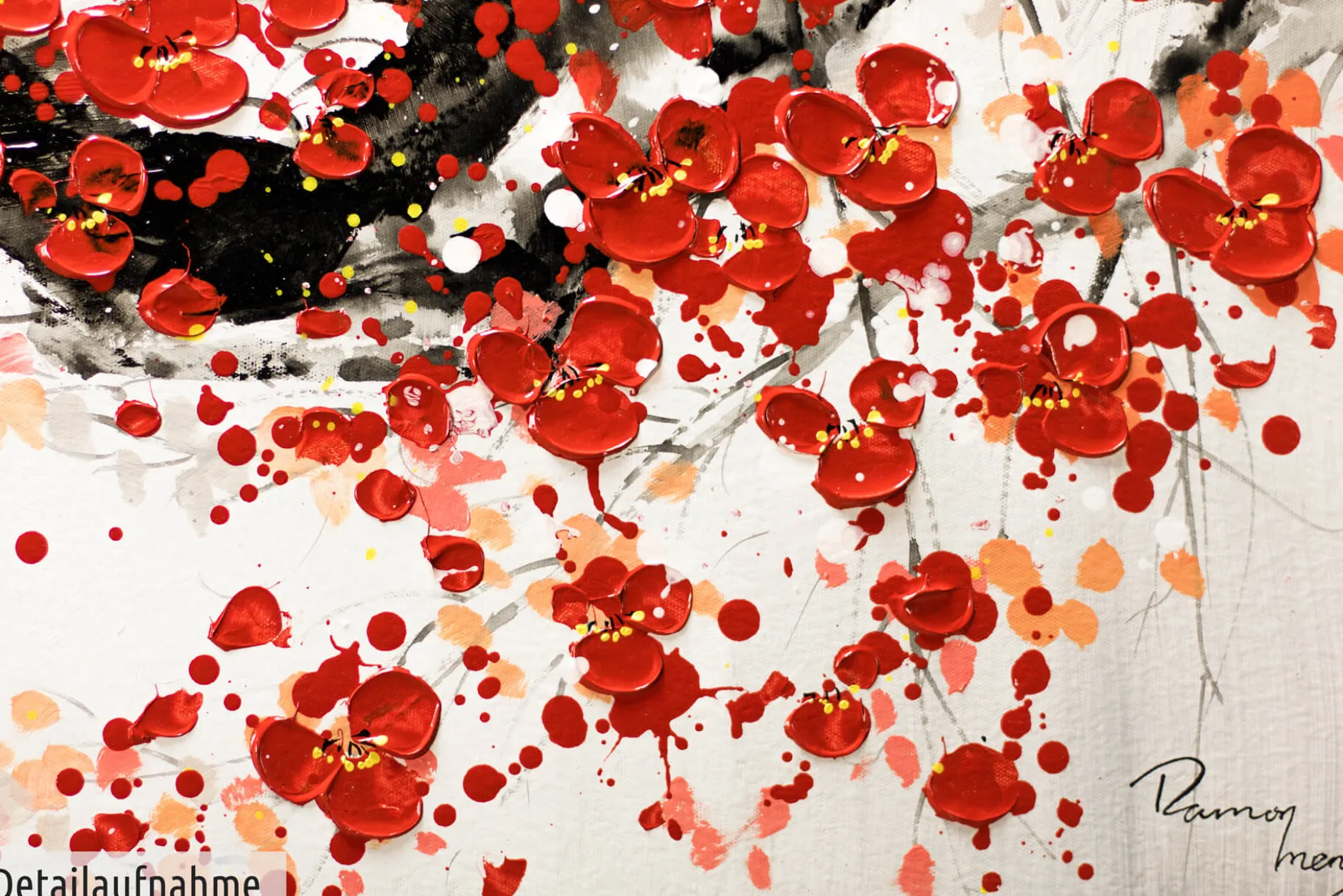 Handgemaltes Gemälde 'Cherrytree Alley' 150x50cm | inkl. Echtheitszertifikat