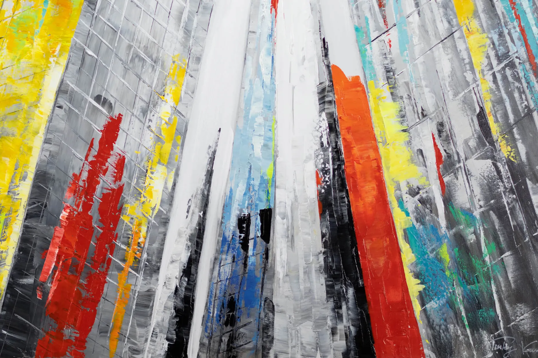 Handgemaltes Gemälde 'City of Giants' 120x80cm | inkl. Echtheitszertifikat